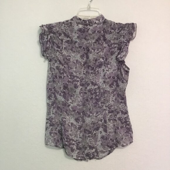 Esprit Sleeveless Floral Print Blouse with Ruffles Size M - Picture 9 of 11